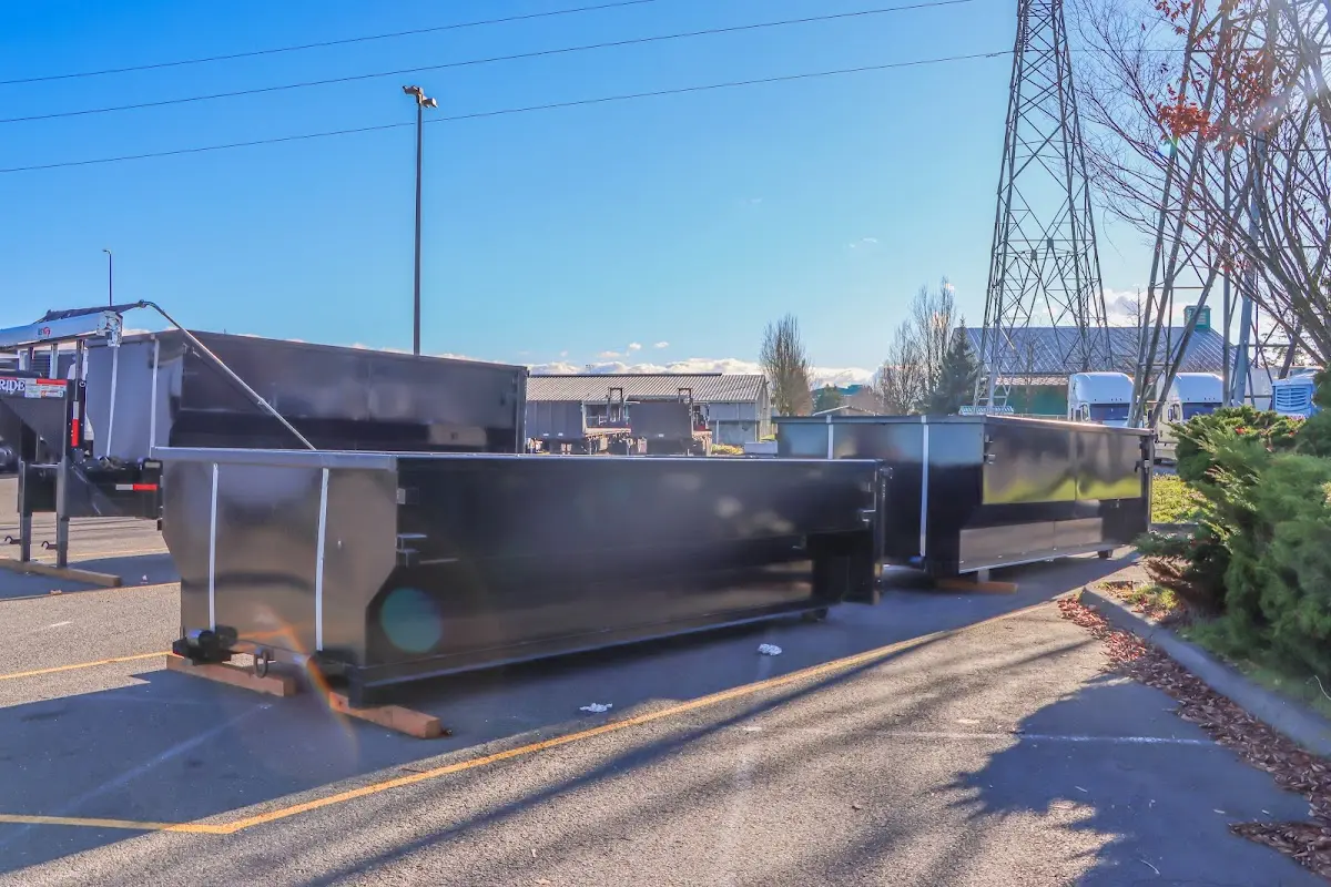 Roll-off dumpster ready for waste disposal at job site for 12 Yard Dumpster Rental in Los Banos